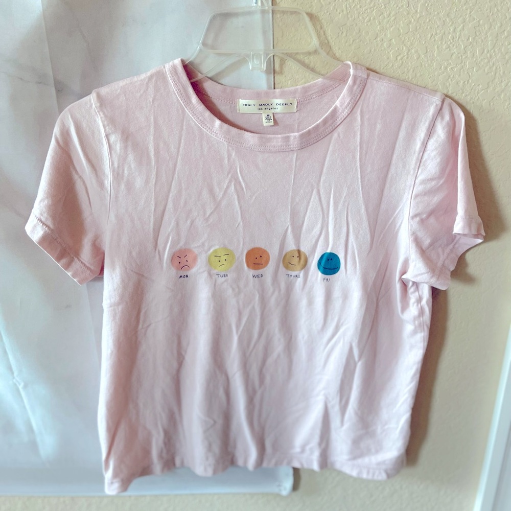 Fun light pink T- Shirt from Urban Outfitters/Truly Madly Deeply